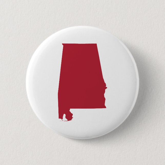 Alabama in Red 2 Inch Round Button (Front)