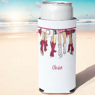 Alabama Ladies Fashion Cowboy Boots Hats Custom Seltzer Can Cooler