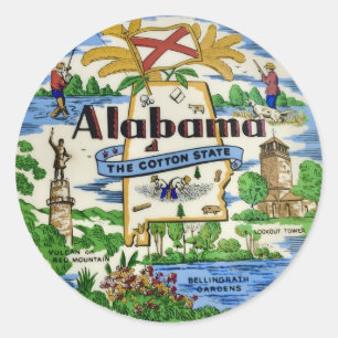 Alabama Landmarks  Classic Round Sticker