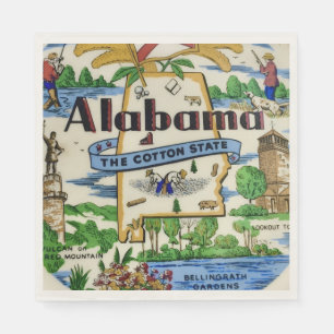 Alabama Landmarks Party Napkin
