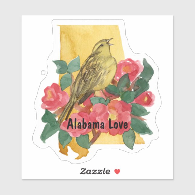 Alabama Love Yellowhammer Pink Camellia Flower (Sheet)