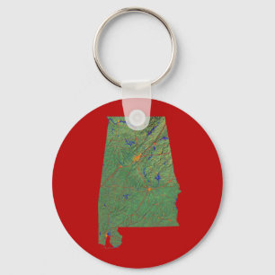 Alabama Map Keychain