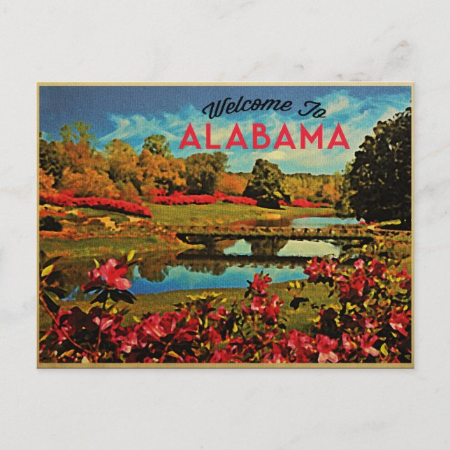 Alabama Mirror Lake Postcard (Front)