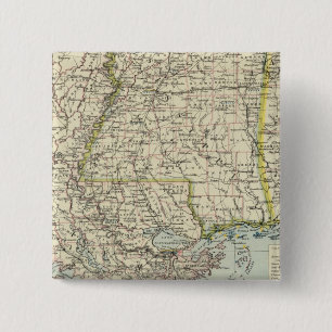 Alabama, Mississippi, Louisiana, Arkansas 2 Inch Square Button
