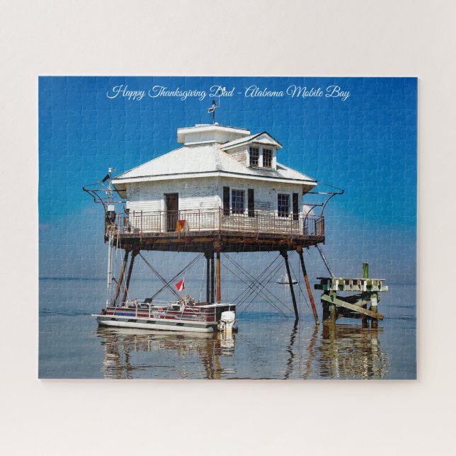 Alabama Mobile Bay Happy Thanksgiving Dad Jigsaw Puzzle (Horizontal)