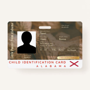 Alabama- My Little Peanut Child ID Badge