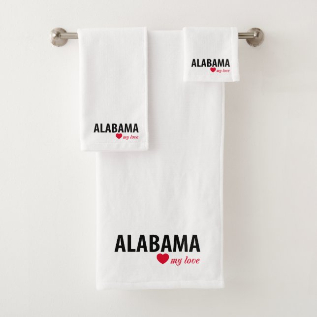 Alabama my love bath towel set (Insitu)