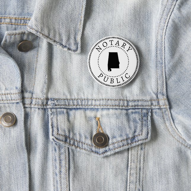 Alabama Notary Public  2 Inch Round Button (In Situ)