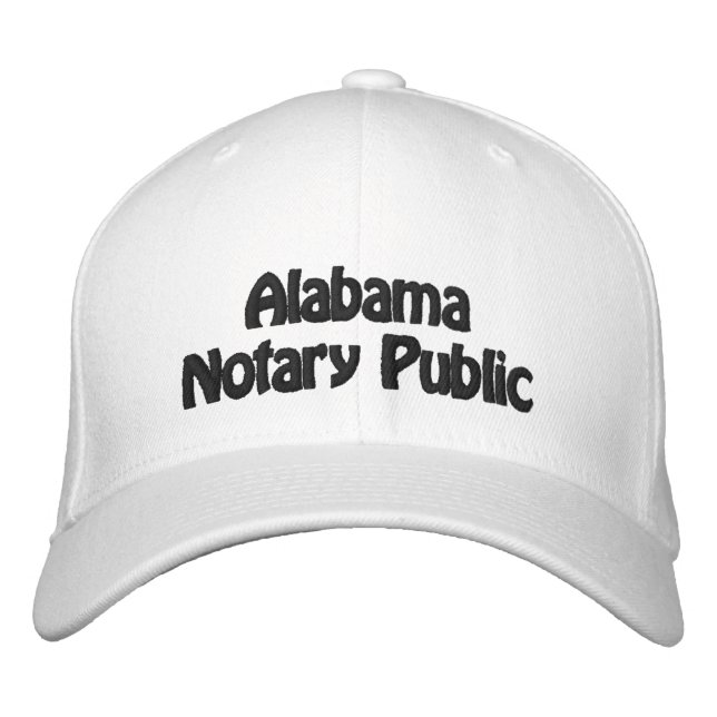 Alabama Notary Public Embroidered Baseball Cap (Front)