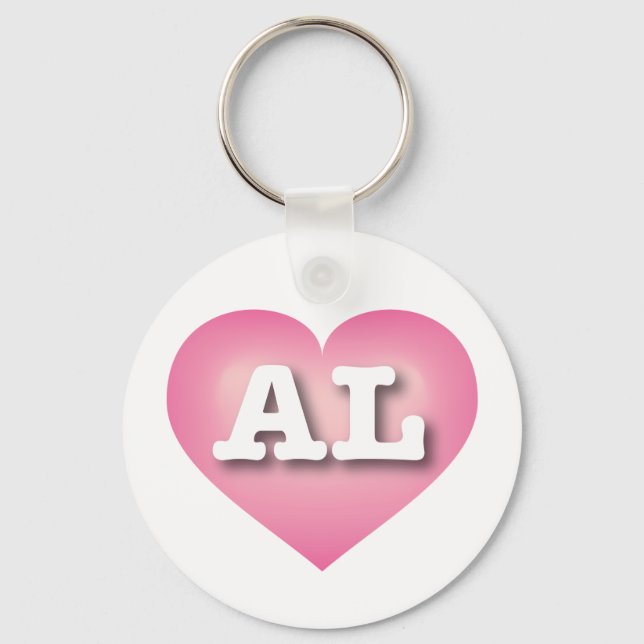 Alabama Pink Fade Heart - I love AL Keychain (Front)