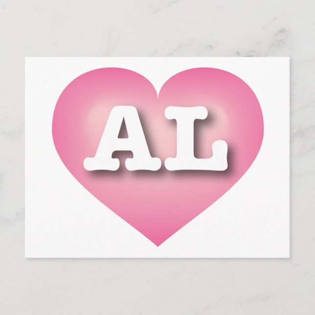 Alabama Pink Fade Heart - I love AL Postcard (Front)
