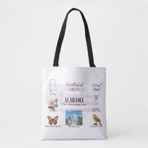 Alabama Postcard   state themes and landmarks Tote Bag