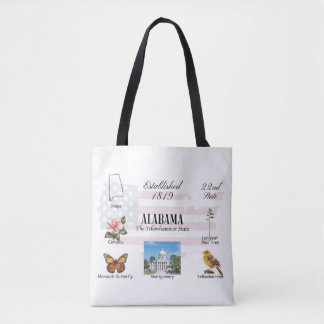 Alabama Postcard | state themes and landmarks Tote Bag