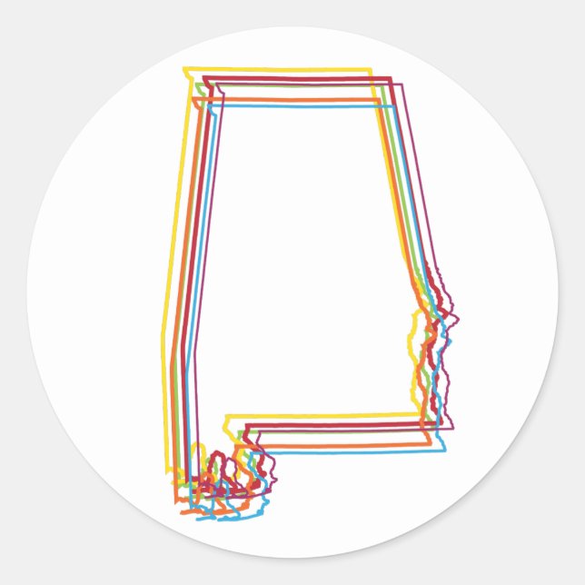 alabama pride blur classic round sticker (Front)