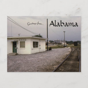 Alabama Railroad Office in Elba Alabama Postcard