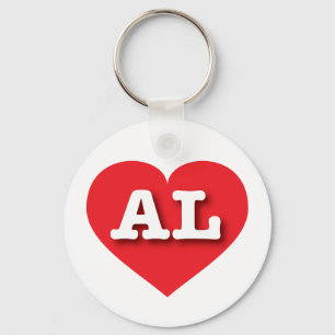 Alabama Red Heart - I love AL Keychain