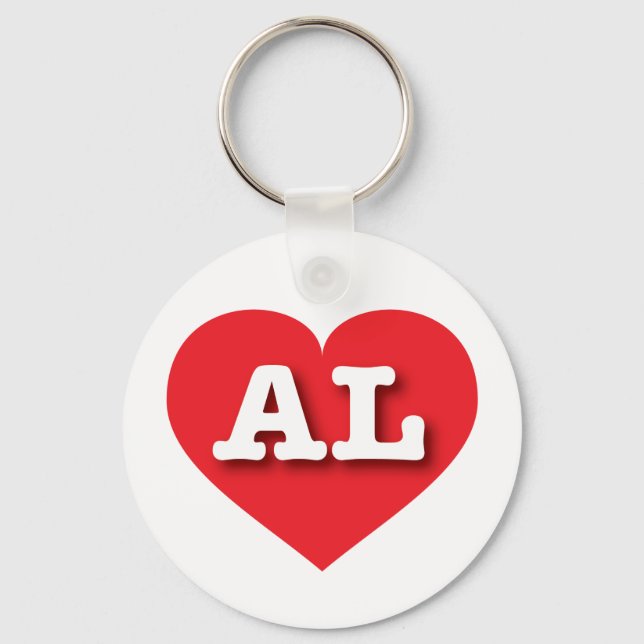 Alabama Red Heart - I love AL Keychain (Front)