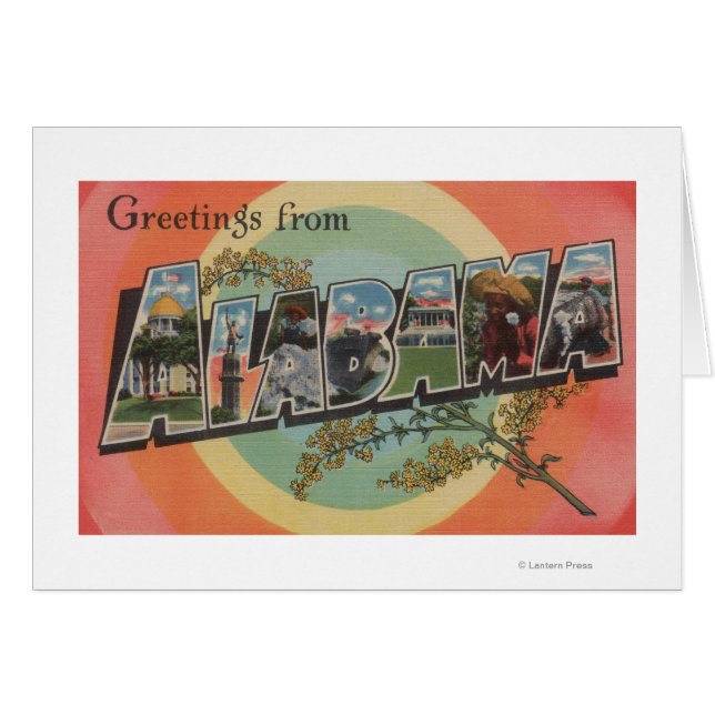 Alabama (Red/Pink) - Large Letter Scenes (Front Horizontal)