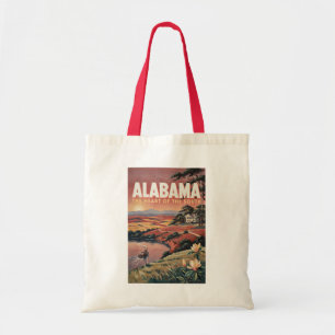 Alabama River Boat Illustration Travel Art Vintage Tote Bag
