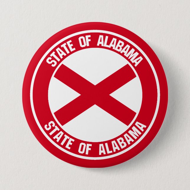 Alabama Round Emblem 3 Inch Round Button (Front)