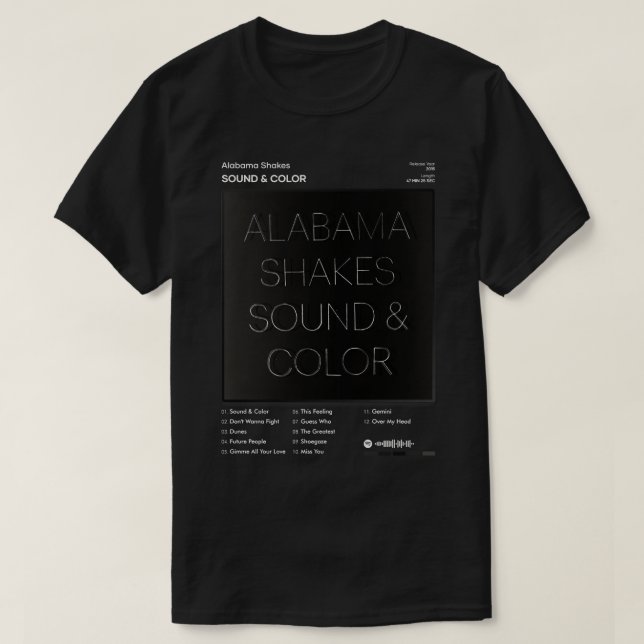 Alabama Shakes Sound Color Tracklist Album TShirt (Design devant)