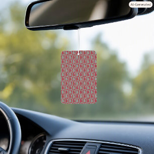Alabama Silhouette Chequered Pattern Red Grey Air Freshener