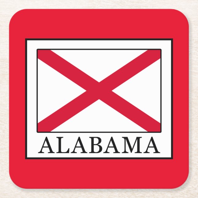 Alabama Square Paper Coaster (Front)