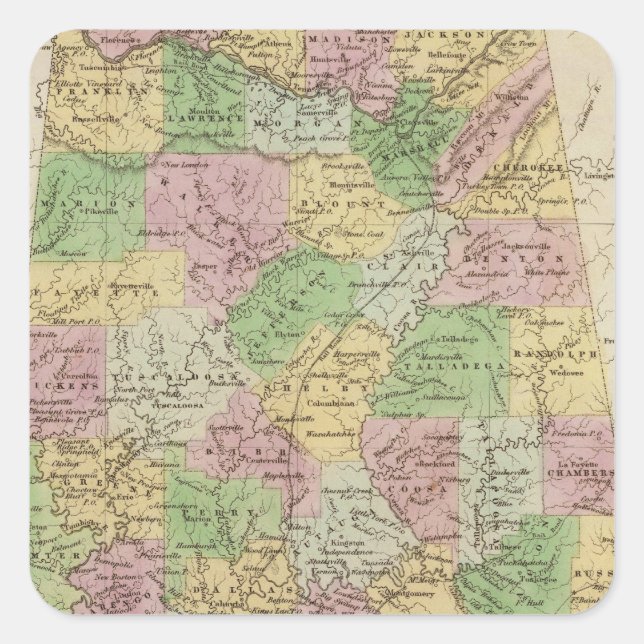 Alabama Square Sticker (Front)