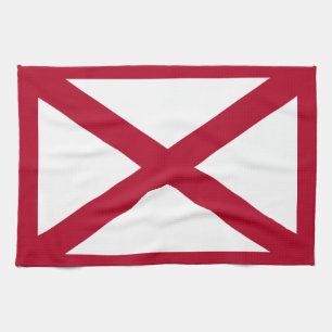 Alabama: St Andrew Crimson Cross Flag Kitchen Towel
