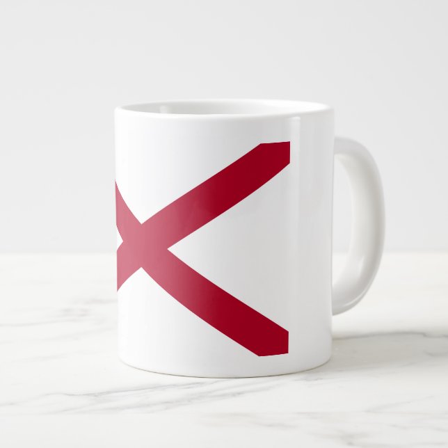 Alabama: St Andrew Crimson Cross Flag Large Coffee Mug (Front Right)