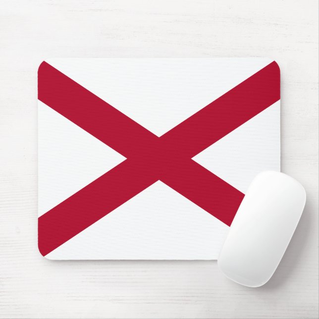 Alabama: St Andrew Crimson Cross Flag Mouse Pad (With Mouse)