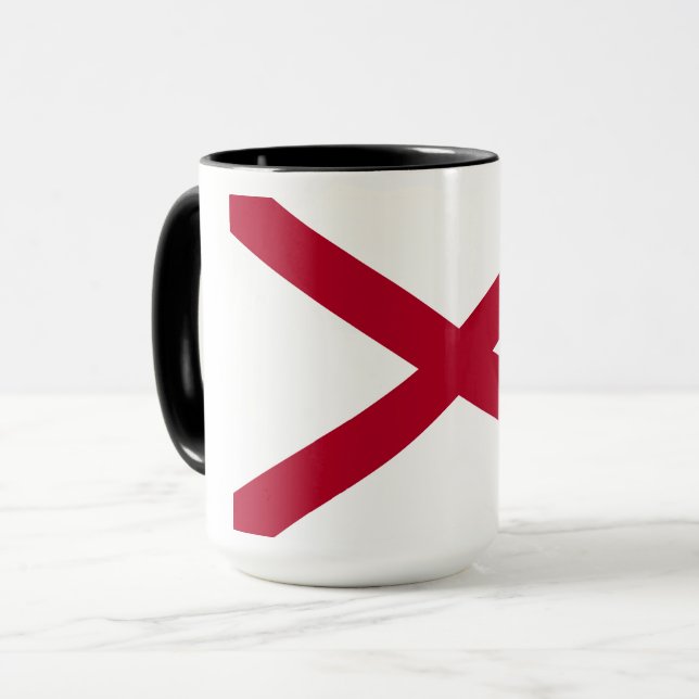 Alabama: St Andrew Crimson Cross Flag Mug (Front Left)
