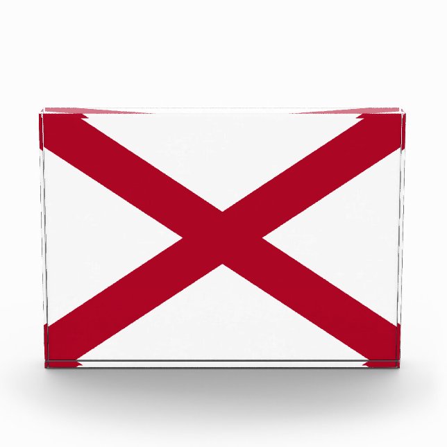 Alabama: St Andrew Crimson Cross Flag Photo Block (Front)