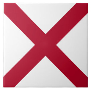 Alabama: St Andrew Crimson Cross Flag Tile