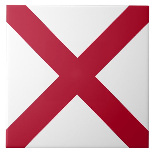 Alabama: St Andrew Crimson Cross Flag Tile (Front)