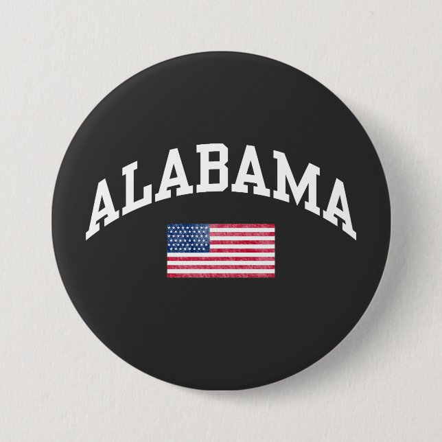 Alabama state  3 inch round button (Front)