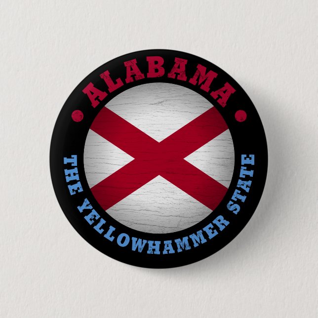 ALABAMA STATE FLAG 2 INCH ROUND BUTTON (Front)
