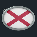 Alabama State Flag Belt Buckle<br><div class="desc">Patriotic Alabama state flag.</div>