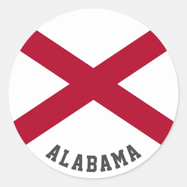 Alabama State Flag Classic Round Sticker (Front)
