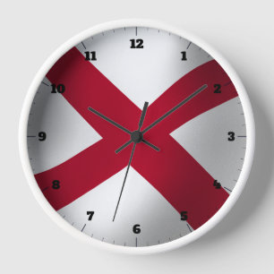 ALABAMA STATE FLAG CLOCK