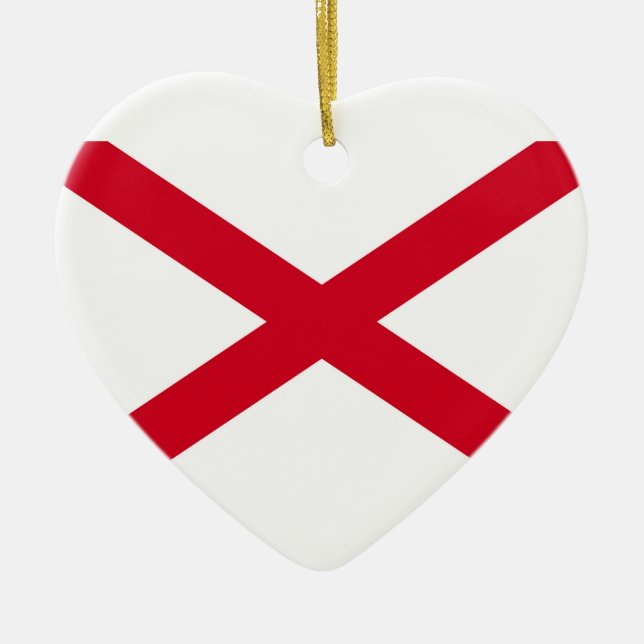 Alabama State Flag Design Decor Ceramic Ornament (Front)