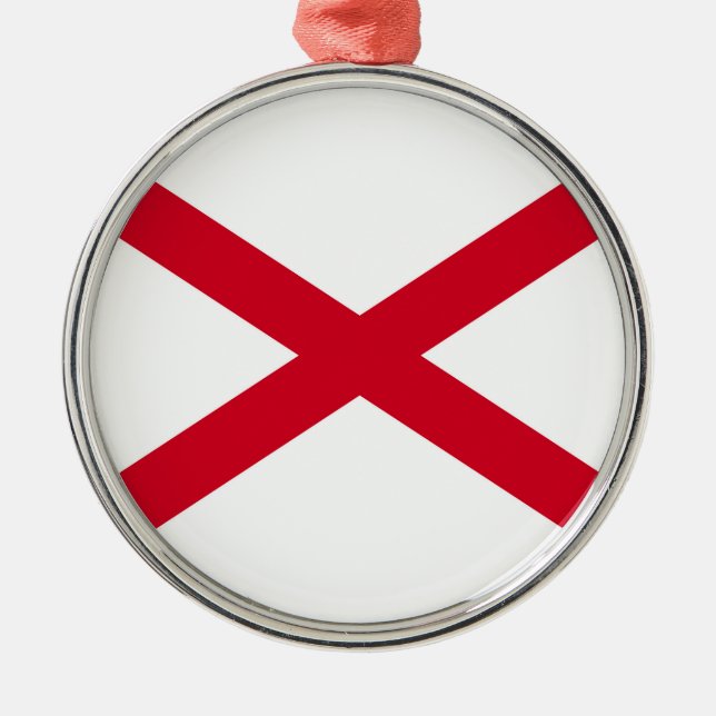 Alabama State Flag Design Decor Metal Ornament (Front)