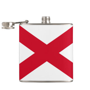 Alabama State Flag Design Hip Flask