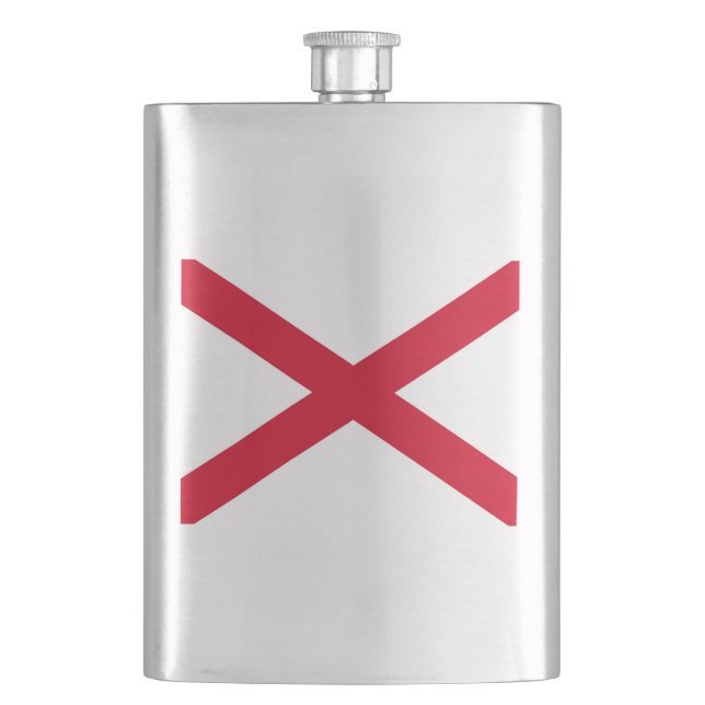 Alabama State Flag Design Hip Flask (Front)