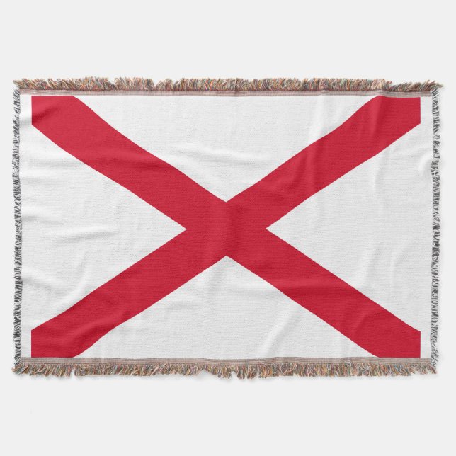 Alabama State Flag Design Throw Blanket (Front)