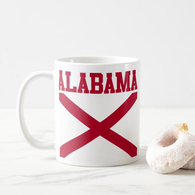 Alabama State Flag Mug (With Donut)
