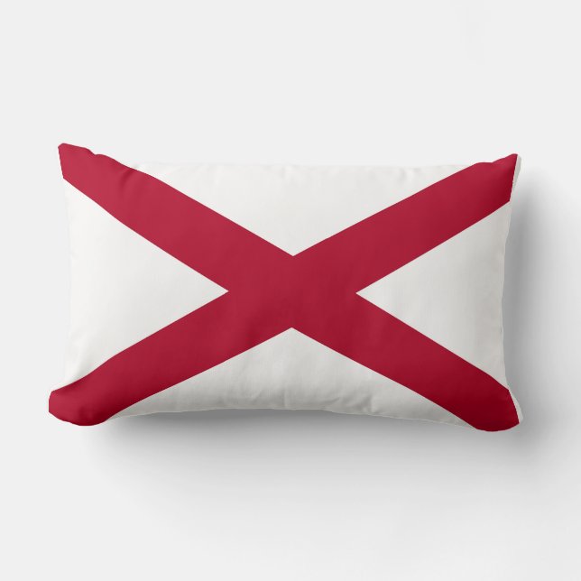 Alabama State Flag Print Patriotic Lumbar Pillow (Front)