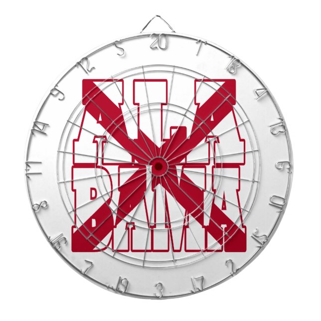 Alabama state flag text dartboard (Front)