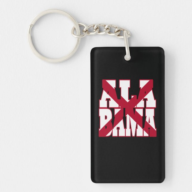 Alabama state flag text keychain (Front)