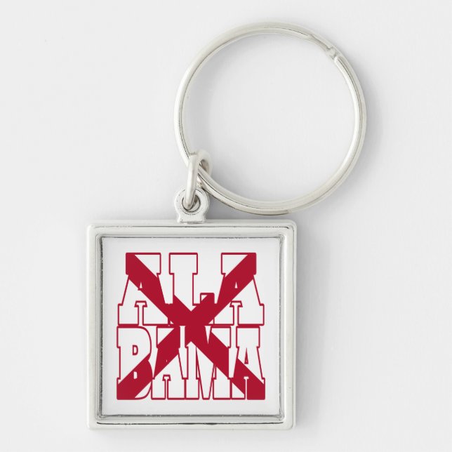 Alabama state flag text keychain (Front)